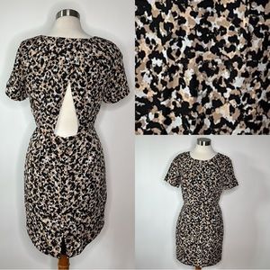 “NEW” BCBGeneration Leopard Print Cut Out Back Dress w/ Pockets Sz 6